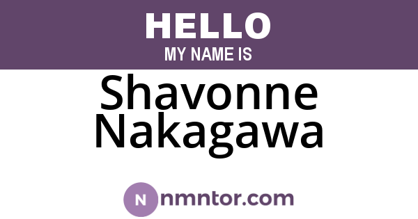 Shavonne Nakagawa