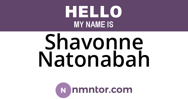Shavonne Natonabah