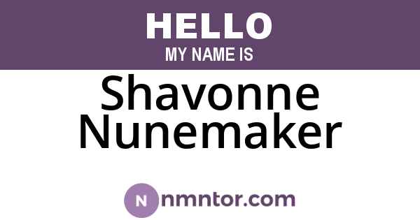 Shavonne Nunemaker