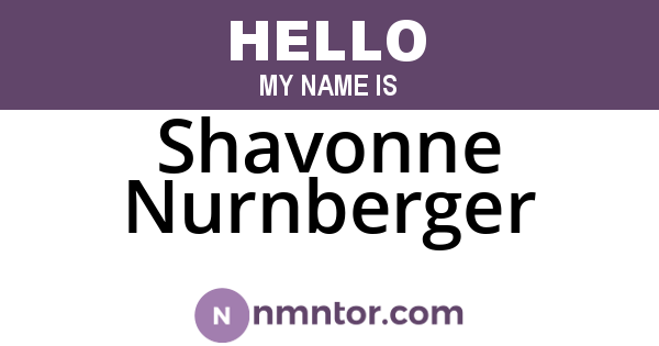 Shavonne Nurnberger
