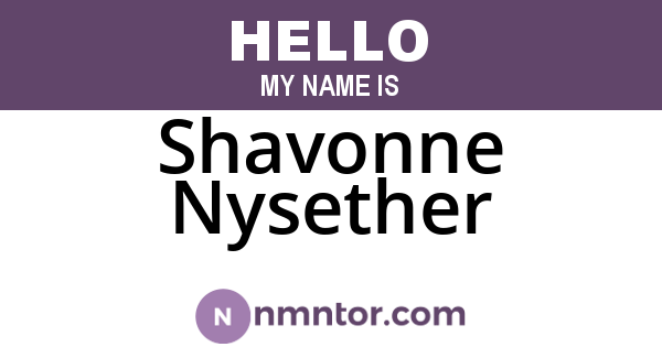 Shavonne Nysether
