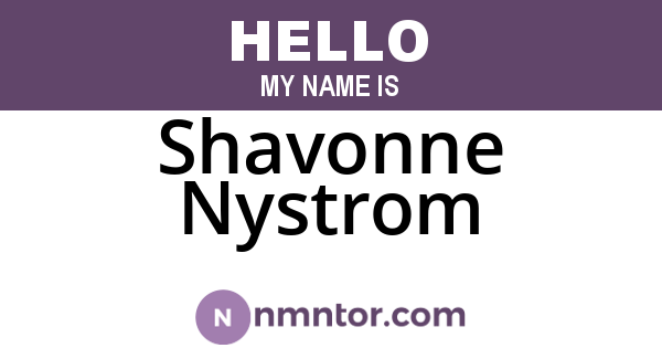 Shavonne Nystrom