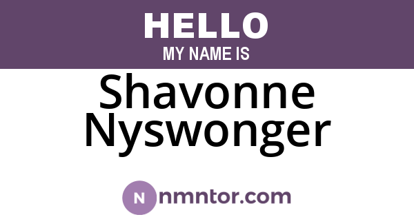 Shavonne Nyswonger