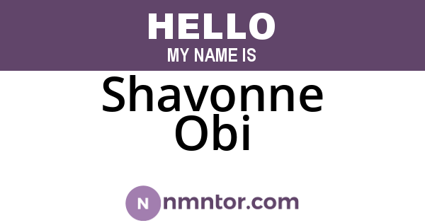 Shavonne Obi