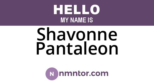 Shavonne Pantaleon