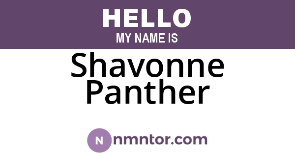 Shavonne Panther