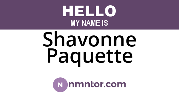 Shavonne Paquette