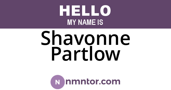 Shavonne Partlow