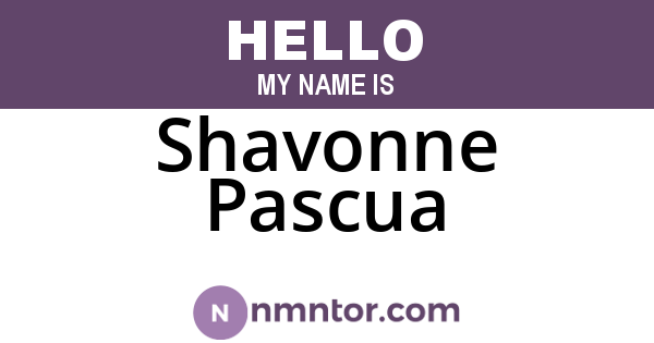 Shavonne Pascua