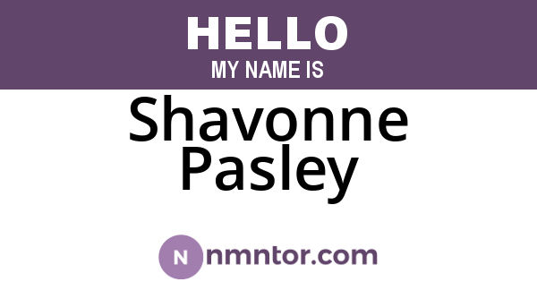 Shavonne Pasley