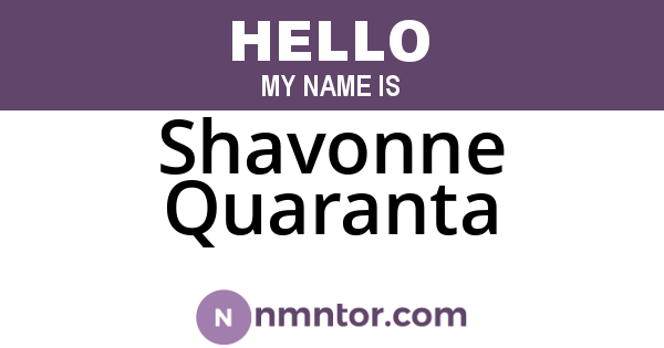 Shavonne Quaranta