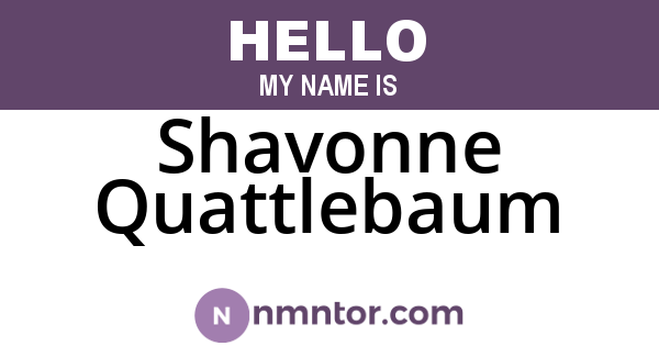 Shavonne Quattlebaum