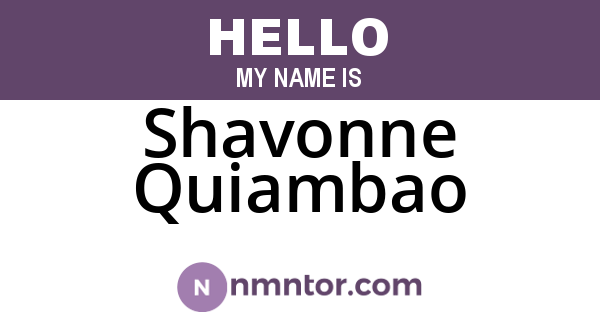 Shavonne Quiambao