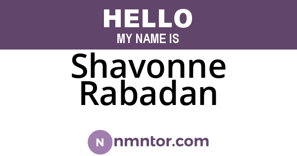 Shavonne Rabadan