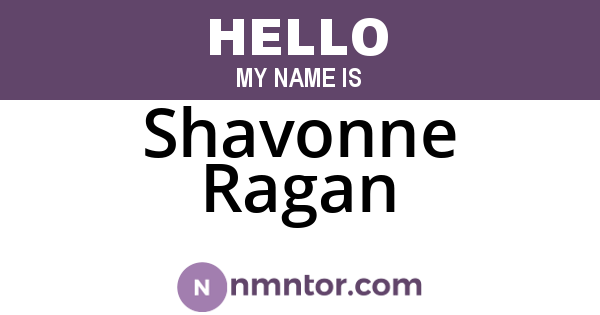 Shavonne Ragan