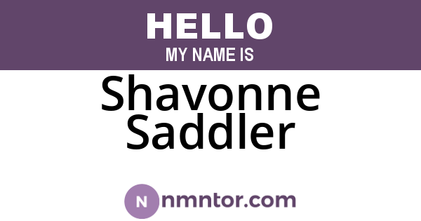 Shavonne Saddler