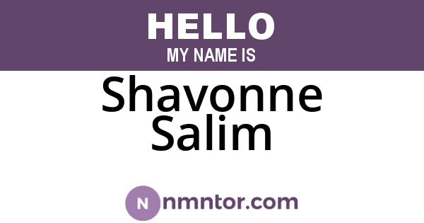 Shavonne Salim
