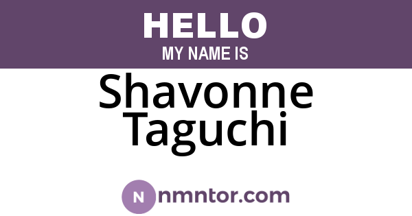 Shavonne Taguchi