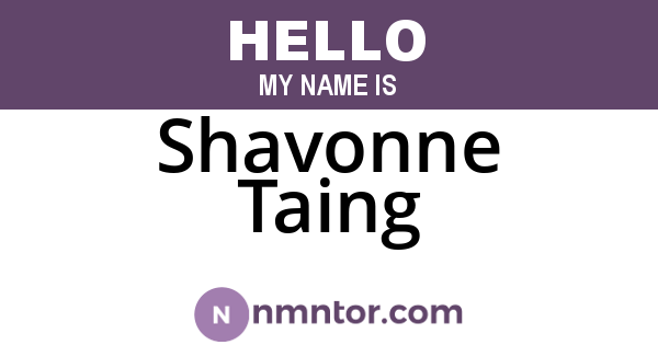 Shavonne Taing