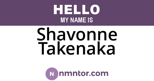 Shavonne Takenaka