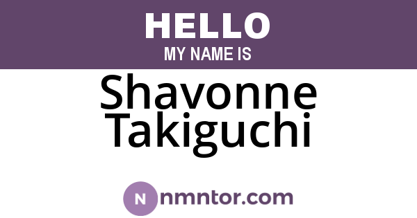 Shavonne Takiguchi