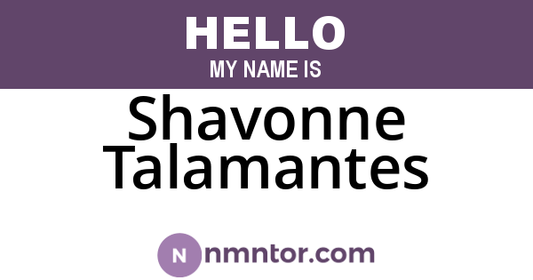 Shavonne Talamantes