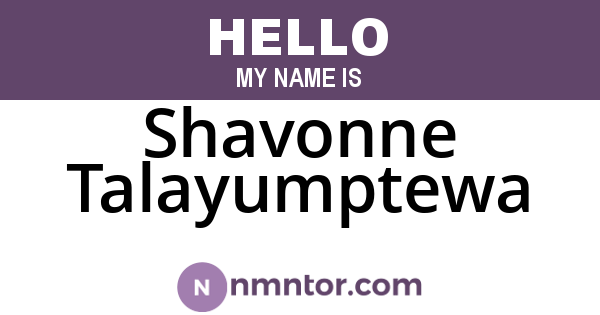 Shavonne Talayumptewa