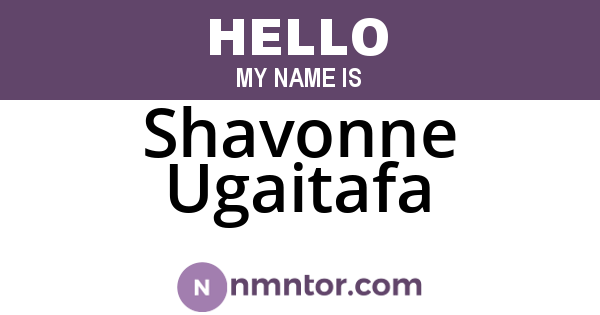 Shavonne Ugaitafa