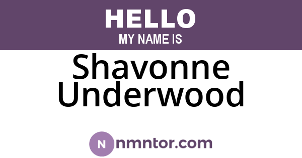 Shavonne Underwood