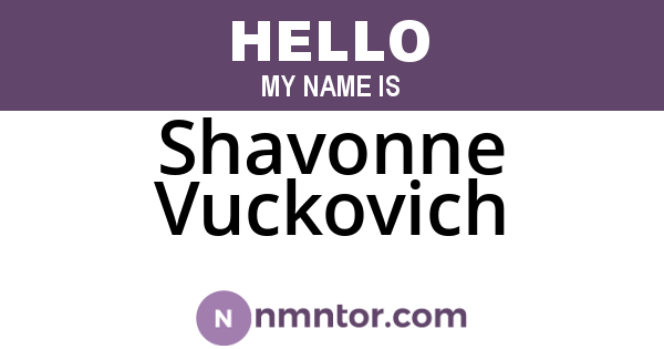 Shavonne Vuckovich