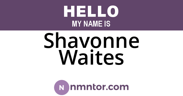 Shavonne Waites