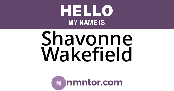 Shavonne Wakefield