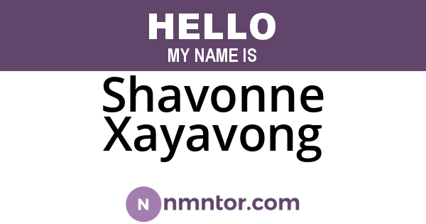 Shavonne Xayavong
