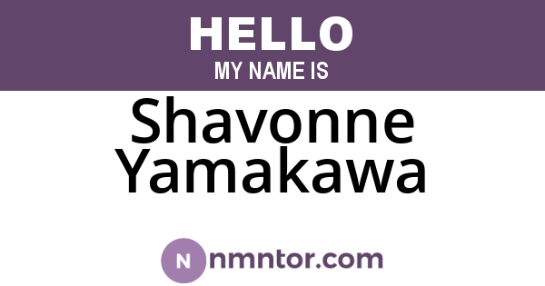 Shavonne Yamakawa