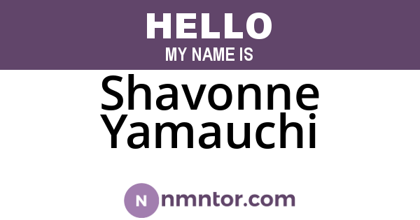 Shavonne Yamauchi
