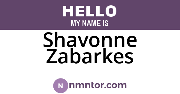Shavonne Zabarkes