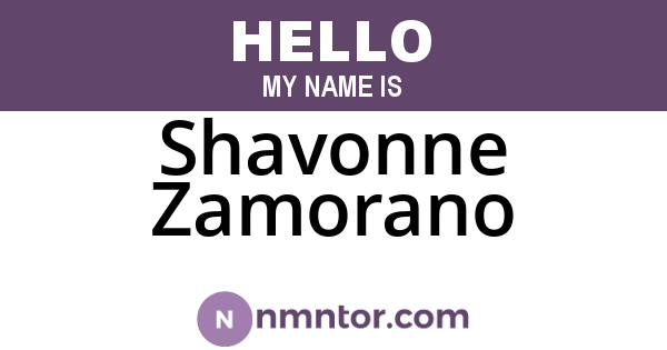 Shavonne Zamorano