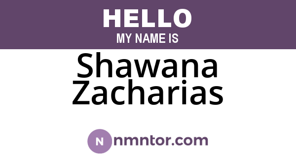 Shawana Zacharias