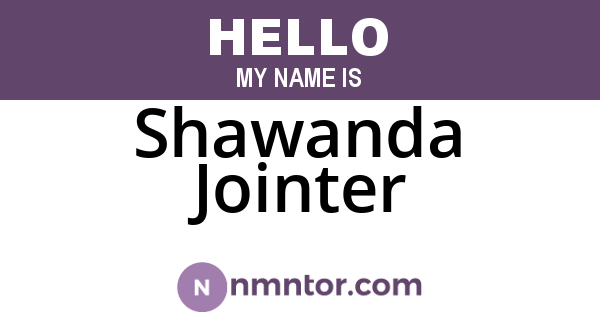 Shawanda Jointer