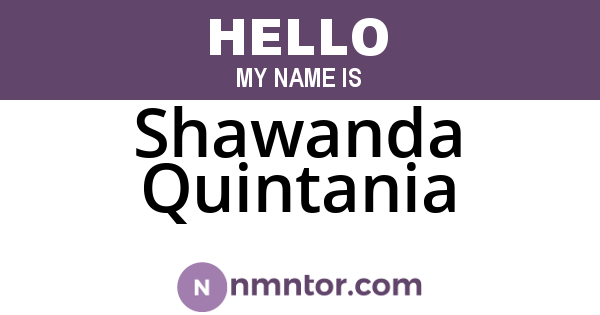 Shawanda Quintania