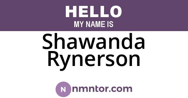 Shawanda Rynerson