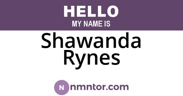 Shawanda Rynes