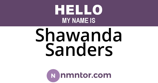 Shawanda Sanders