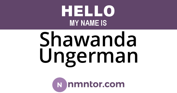 Shawanda Ungerman