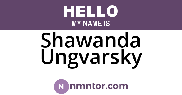 Shawanda Ungvarsky