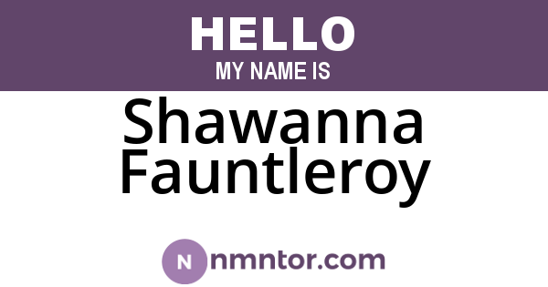 Shawanna Fauntleroy