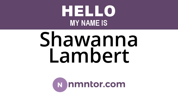 Shawanna Lambert