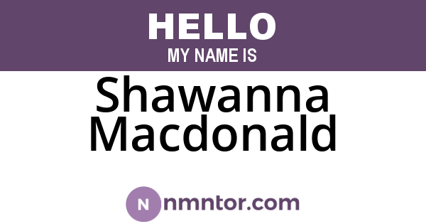 Shawanna Macdonald
