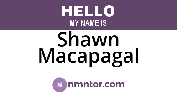 Shawn Macapagal
