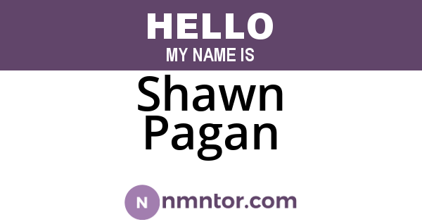 Shawn Pagan